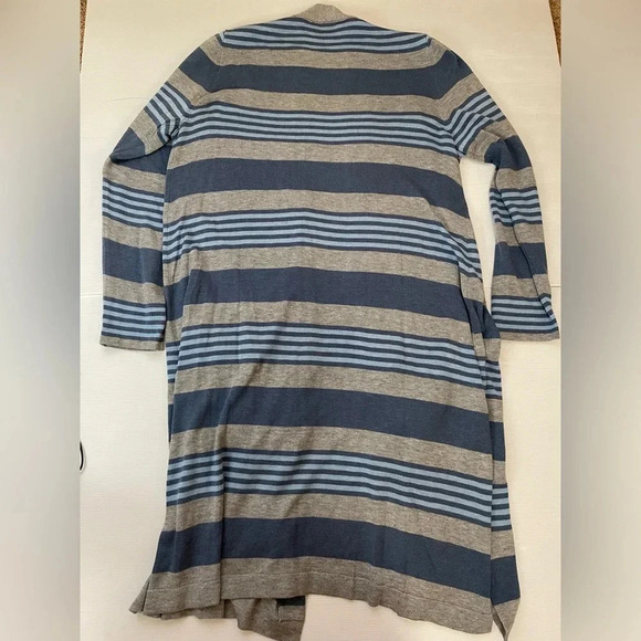 Laurie Felt Longline Open Cardigan Blue Gray Cashmere Blend Size XL - Picture 7 of 8